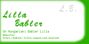 lilla babler business card